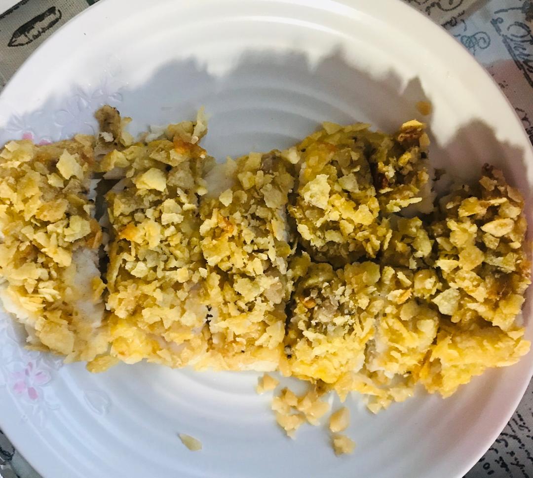 北鼎烤箱食谱—年菜：薯片烤龙利鱼排