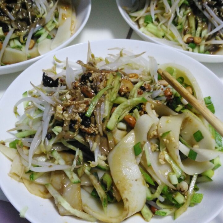 不用水洗的自制凉皮，零失败