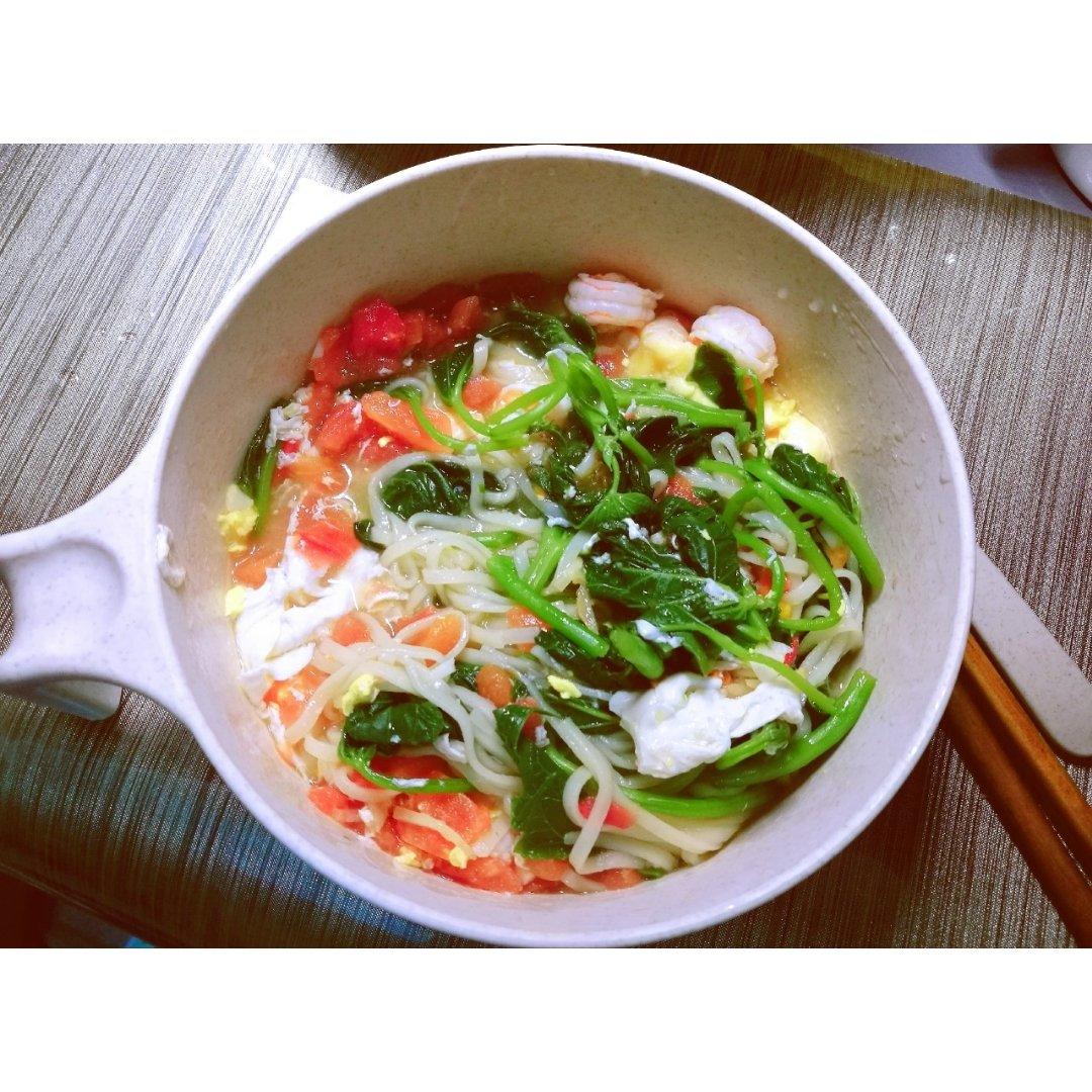 虾仁西红柿热汤面丨健康·三餐<好好吃饭8>