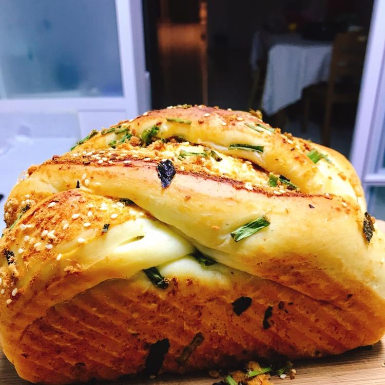 香葱肉松手撕吐司