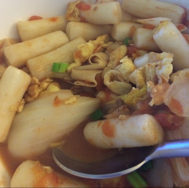 杂蔬鸡蛋炒年糕