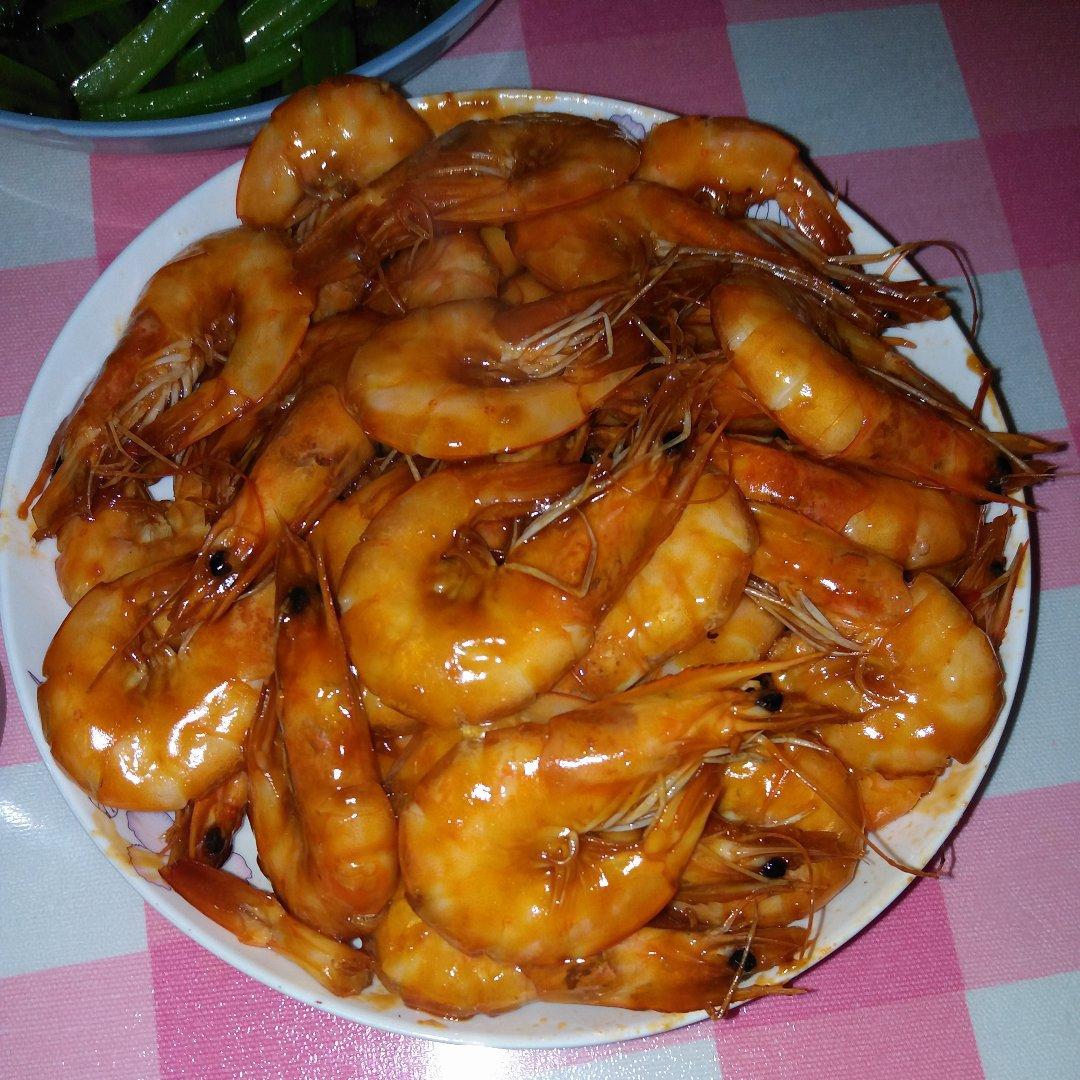 吮指糖醋开背虾