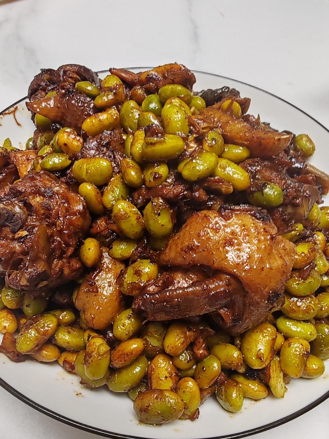 毛豆烧鸡