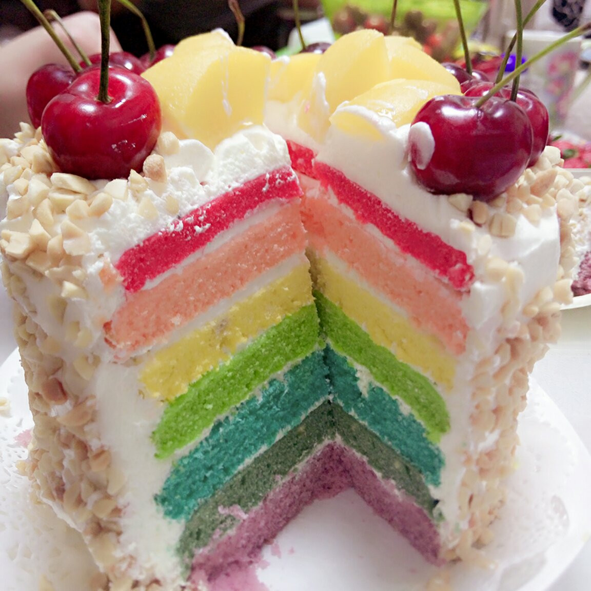 一切都是最好安排做的彩虹蛋糕