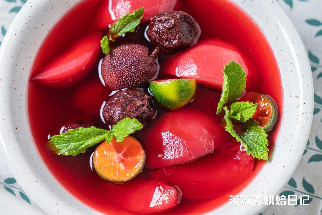 【糖渍杨梅桃子】夏季限定小甜汤