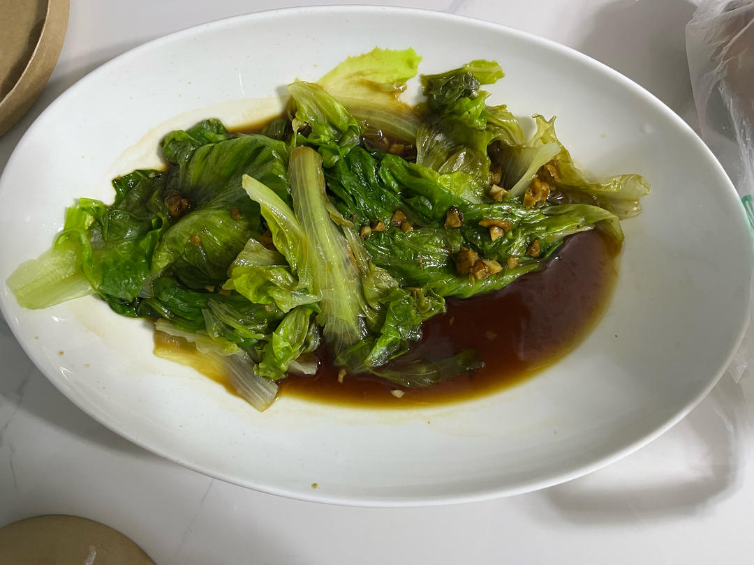 一点不输饭店的白灼罗马生菜