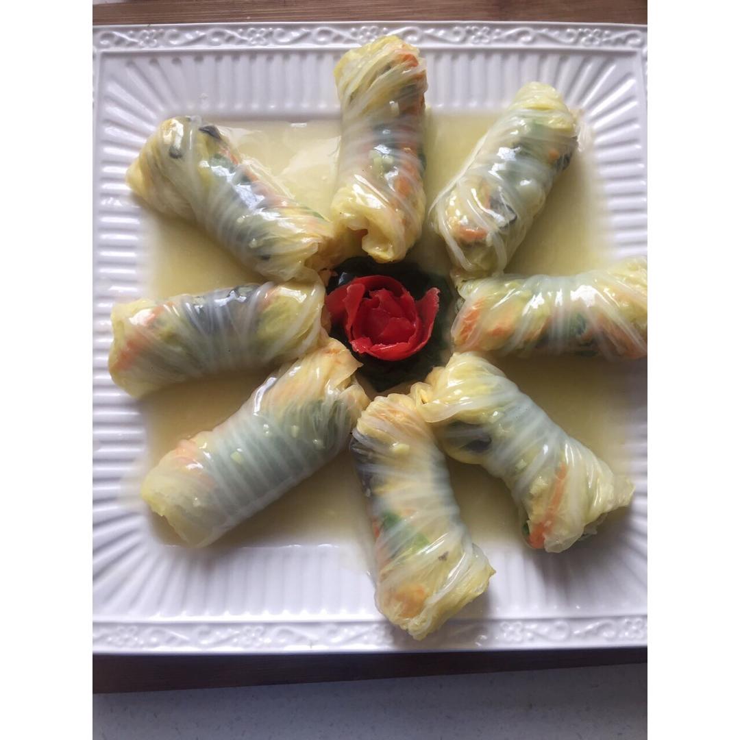 如何让白菜也高大上起来丨晶莹白菜卷 · 圆满素食