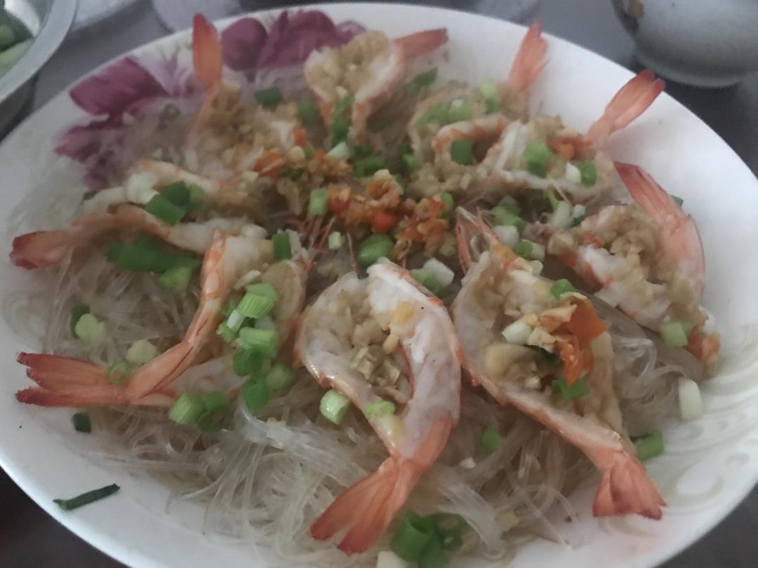 最美年夜饭-🌺花开富贵🦐（蒜蓉粉丝开背虾）