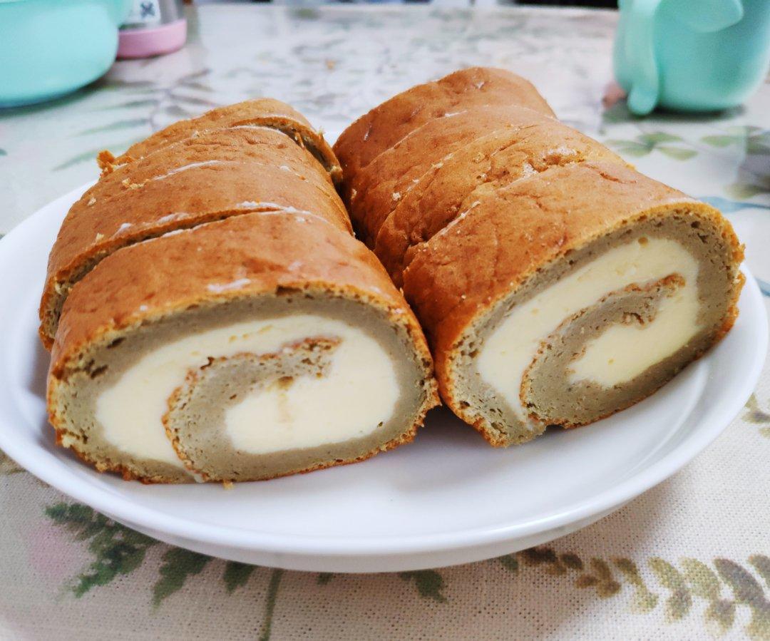 材料最简单的【低卡蛋糕卷】卡仕达戚风卷