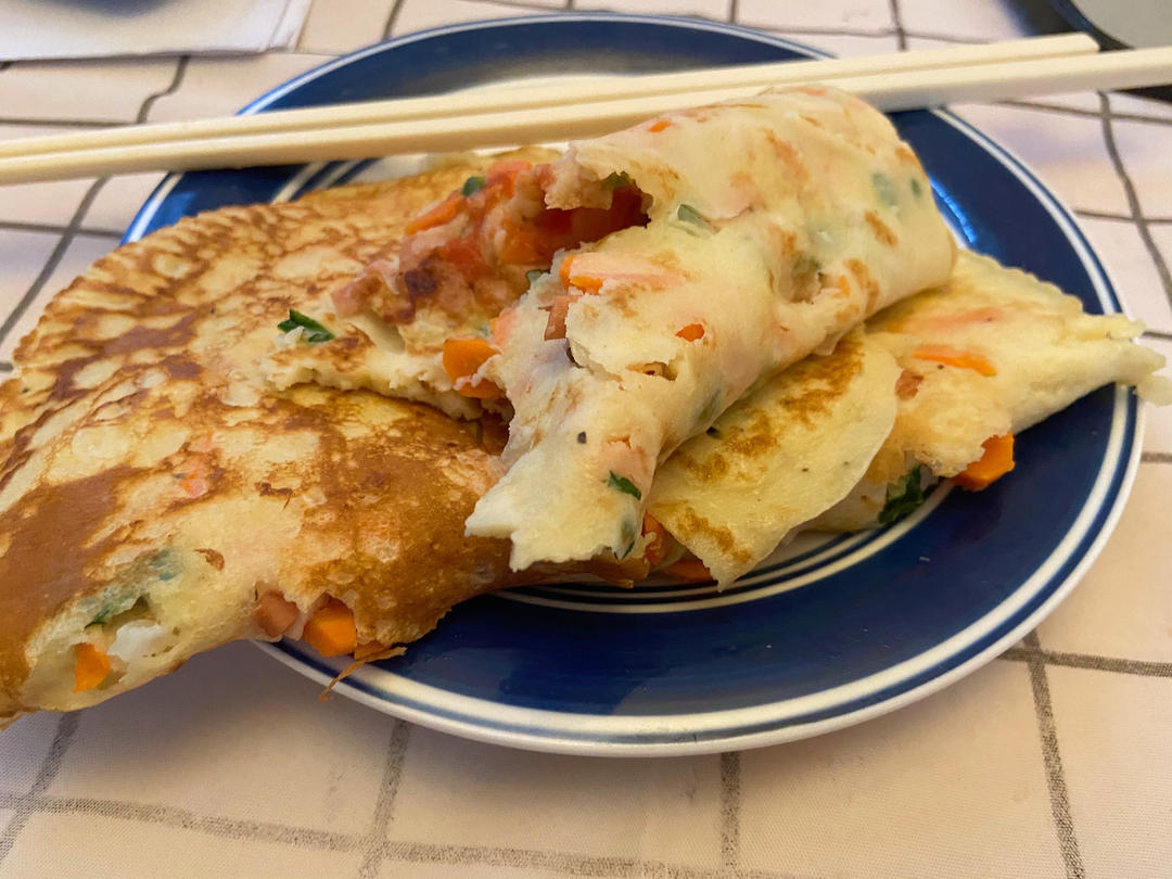 简单快手蔬菜鸡蛋煎饼