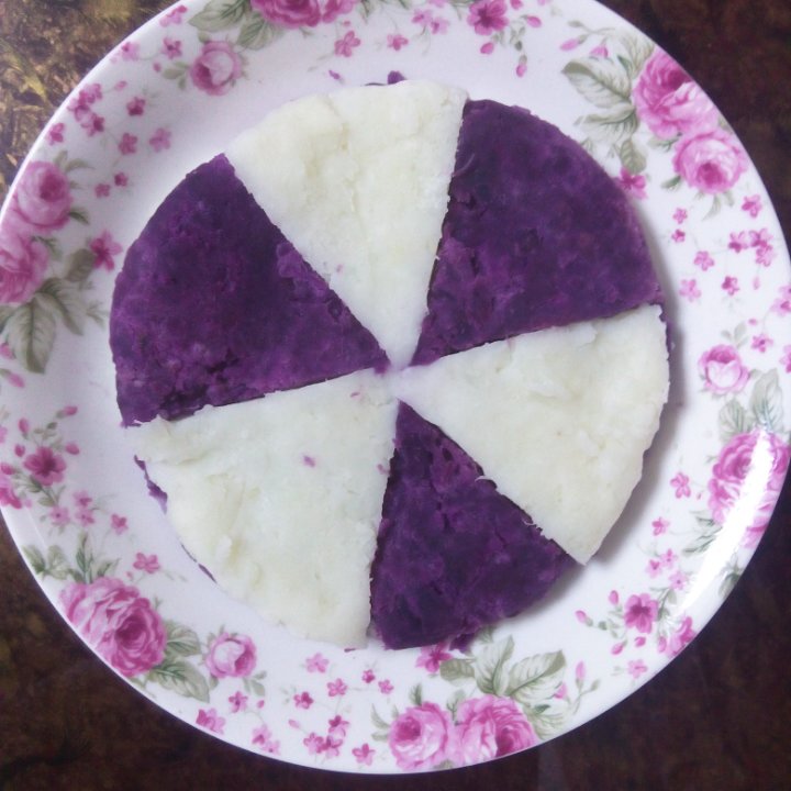 桂花山药紫薯糕