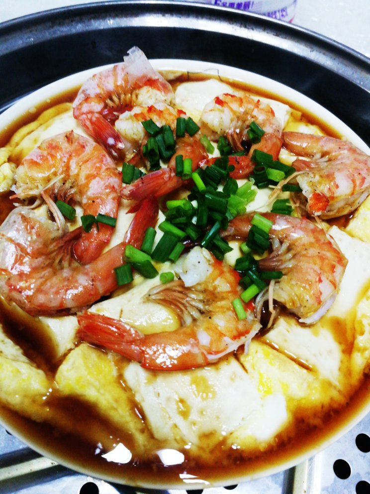玉子豆腐蒸虾