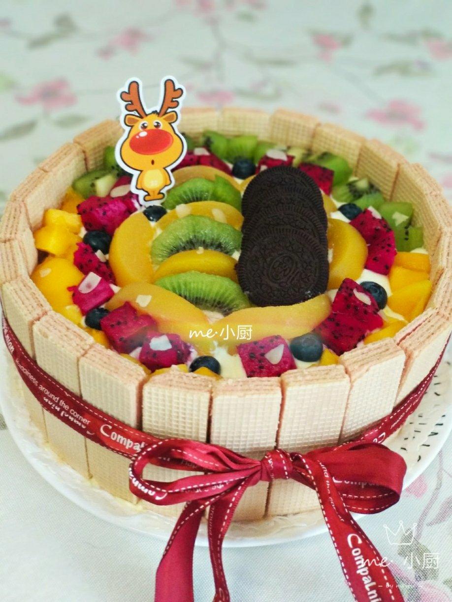 生日蛋糕教程【威化饼干围边】