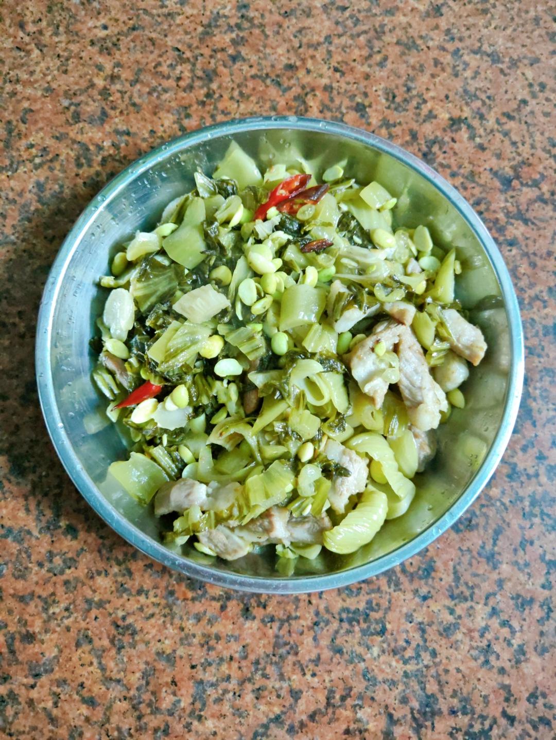 咸菜毛豆炒肉丝