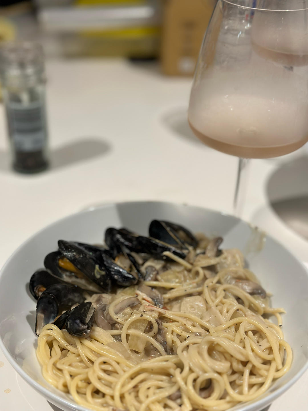 奶油蘑菇培根意大利面