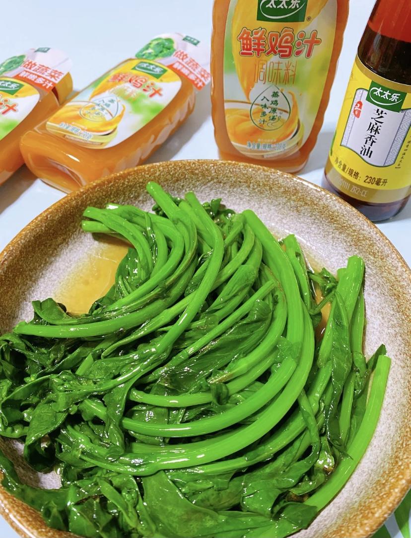 💯超鲜鸡汁油菜#太太乐鲜鸡汁芝麻香油#的做法