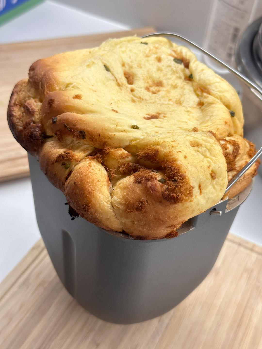 面包机做香葱肉松吐司