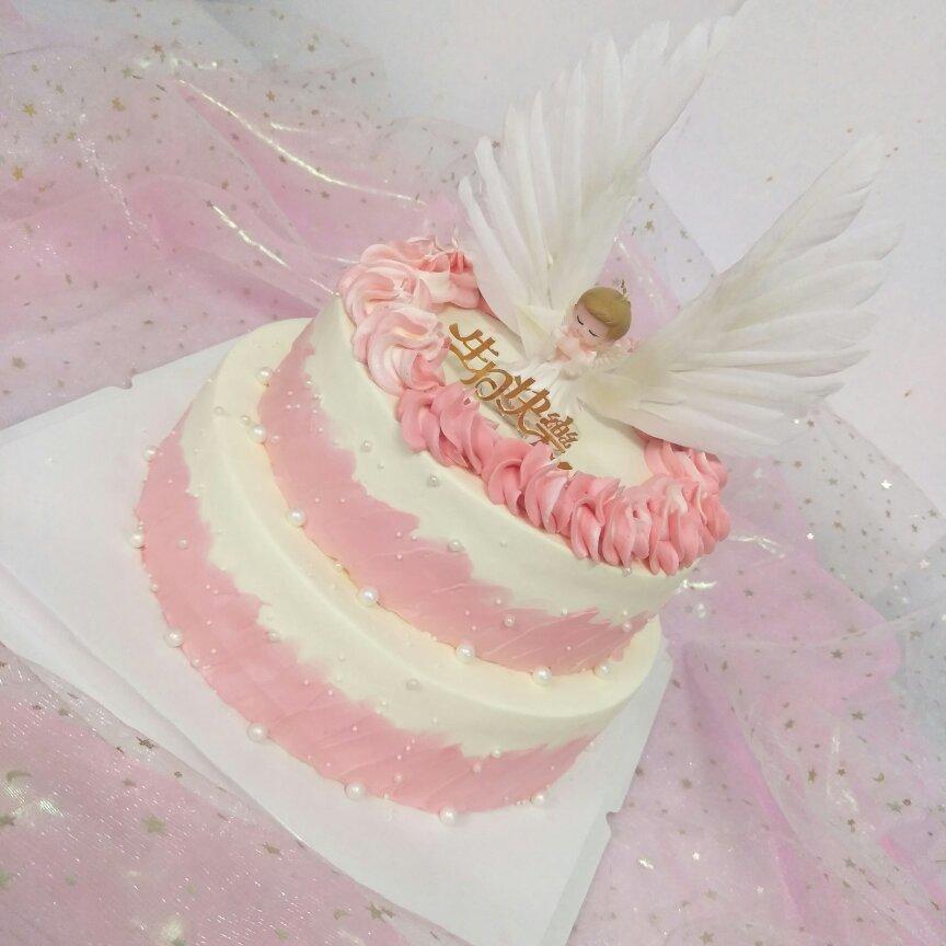 双层戚风水果蛋糕打桩