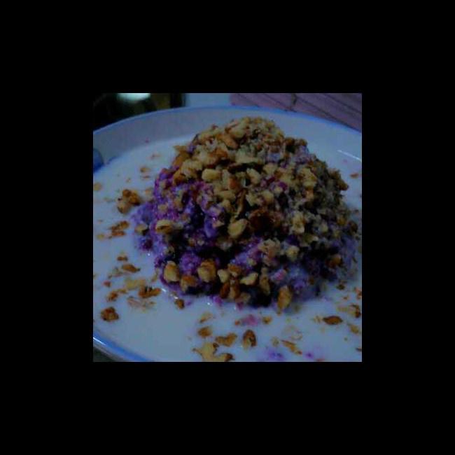 紫薯核桃酸奶甜品的做法
