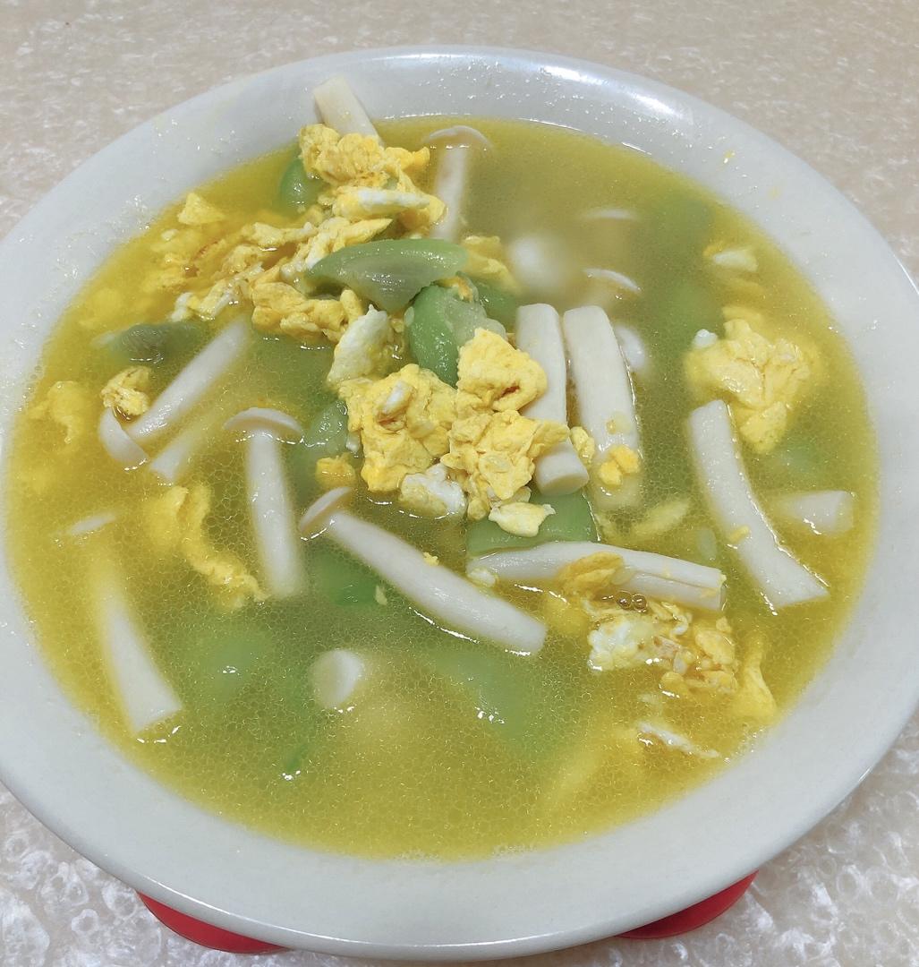 丝瓜鸡蛋烩白玉菇