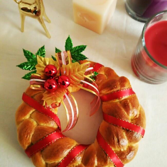 圣诞花环面包的做法