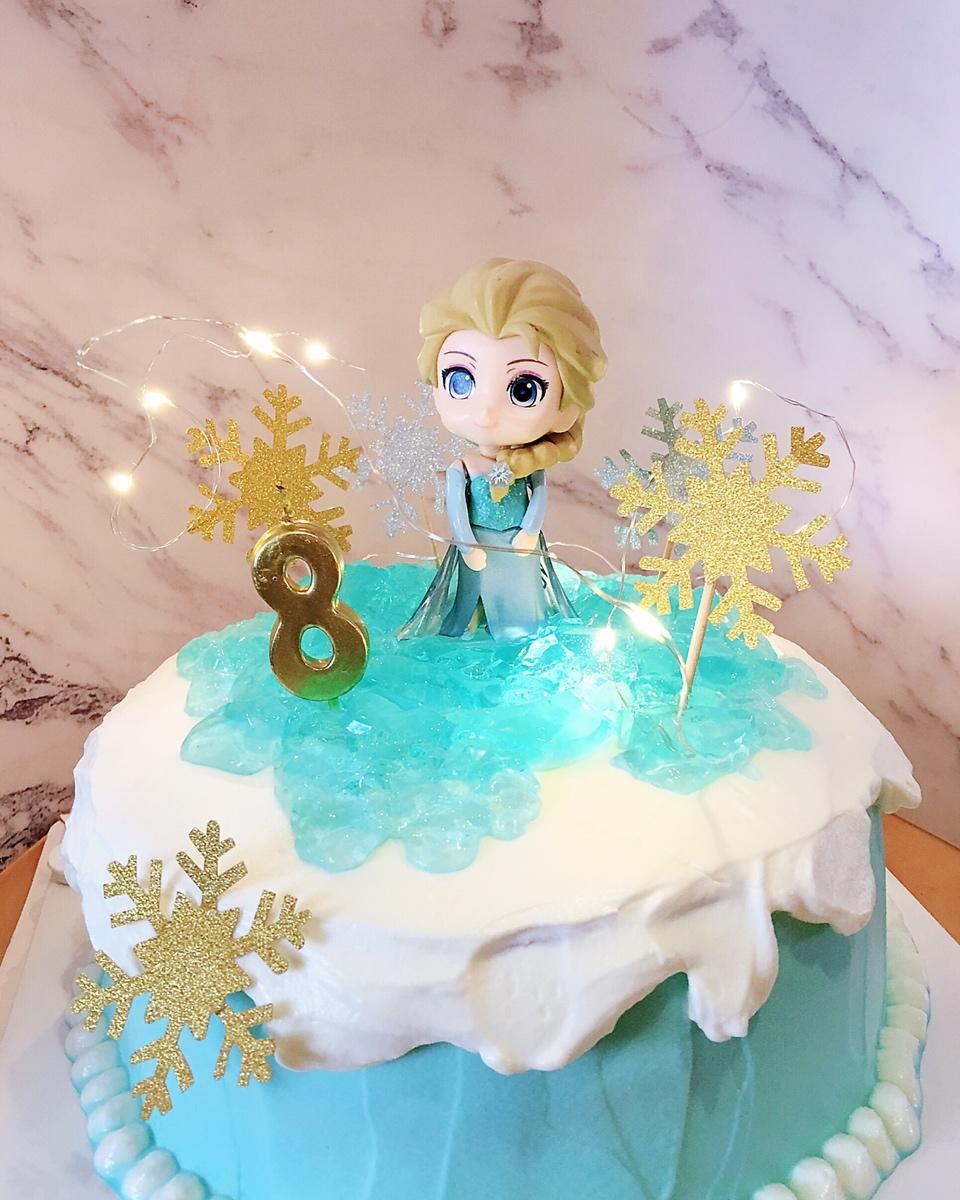 冰雪奇缘主题双层蛋糕--Frozen艾莎