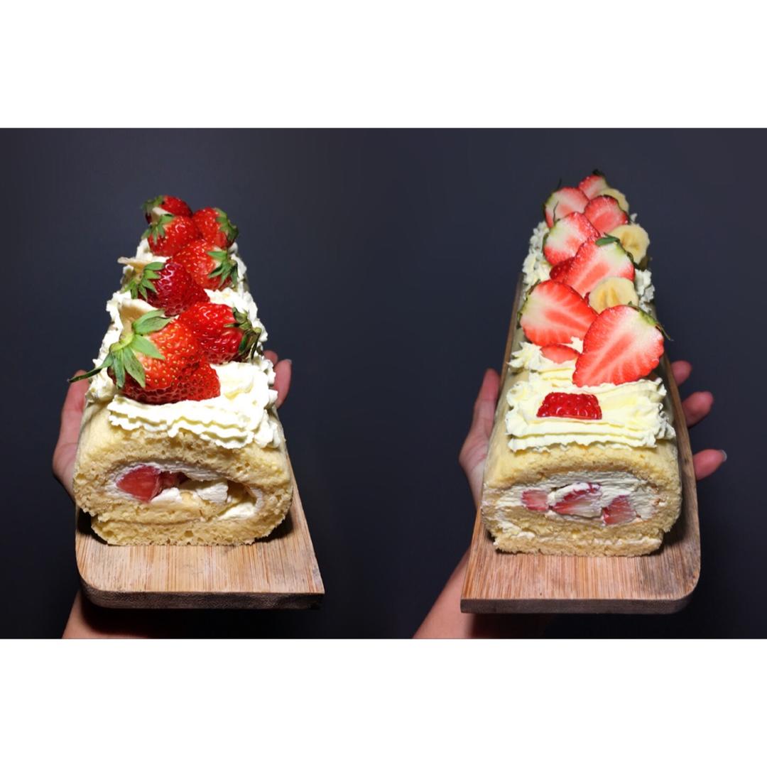 烫面草莓蛋糕卷