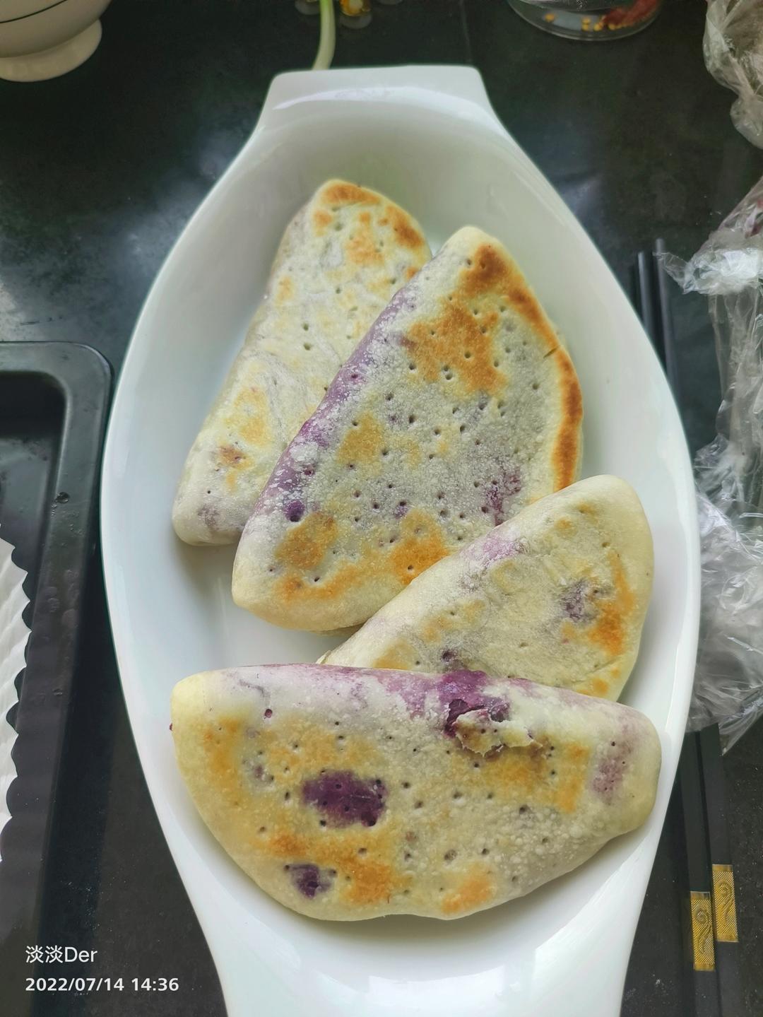 网红紫薯芋泥饼，平底锅与烤箱两种做法