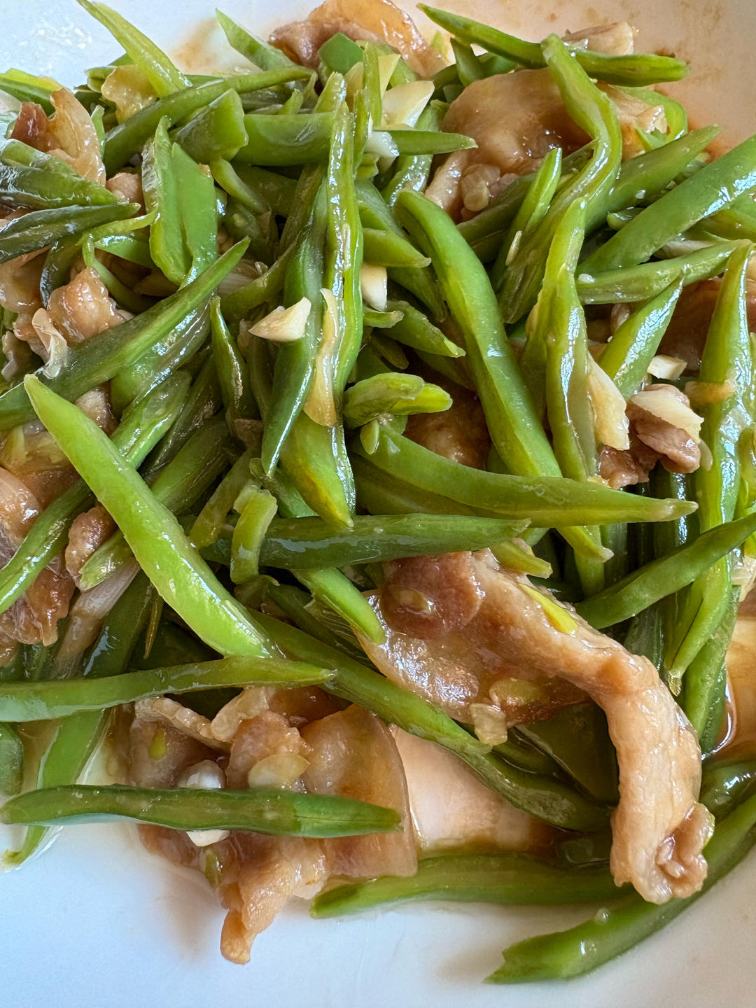 扁豆丝炒肉片的做法