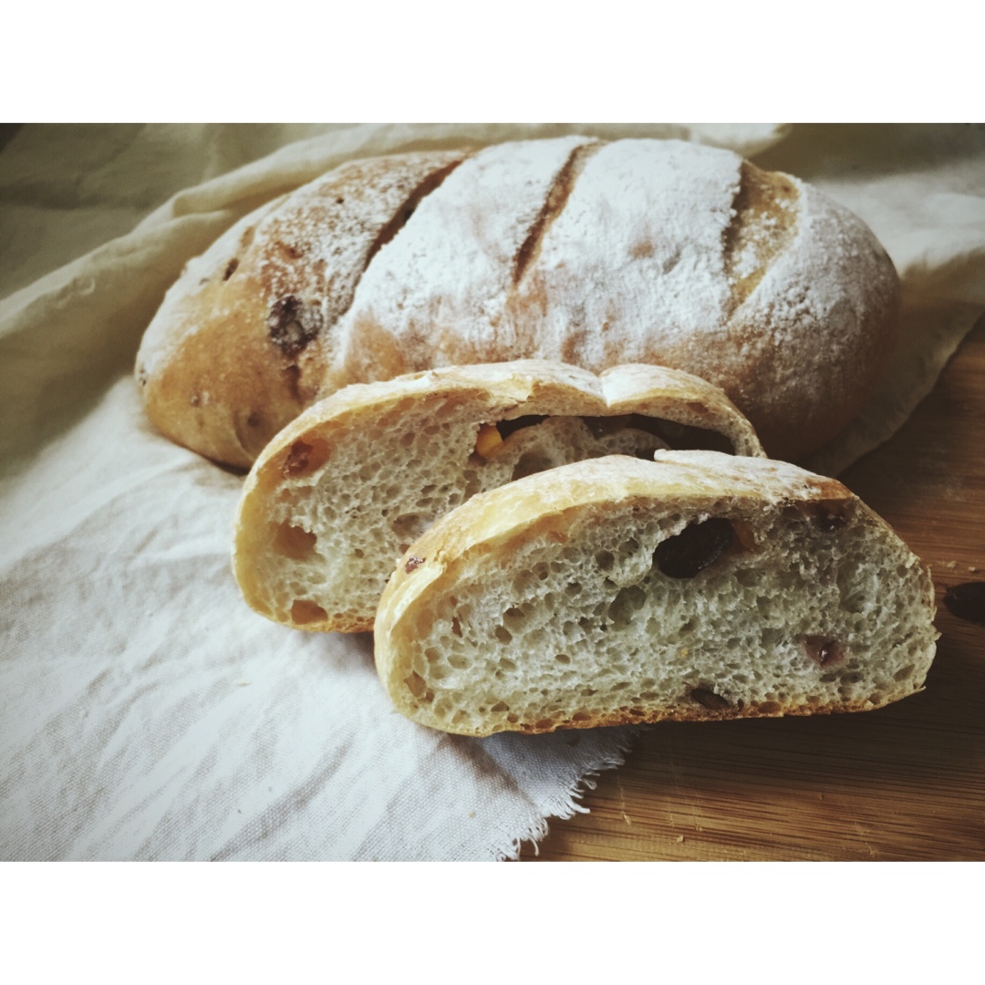 全麦蔓越莓乳酪软欧（附法国老面配方）