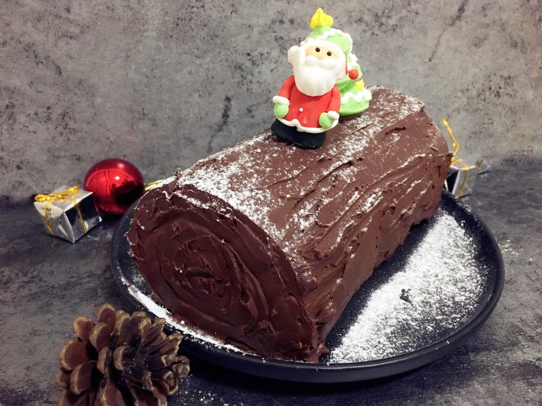 超简单圣诞树根蛋糕卷-超人气菜谱