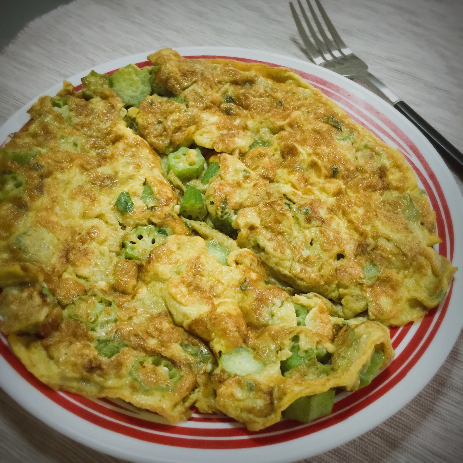 秋葵摊鸡蛋