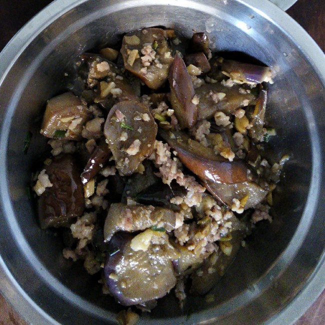 红烧肉末茄子