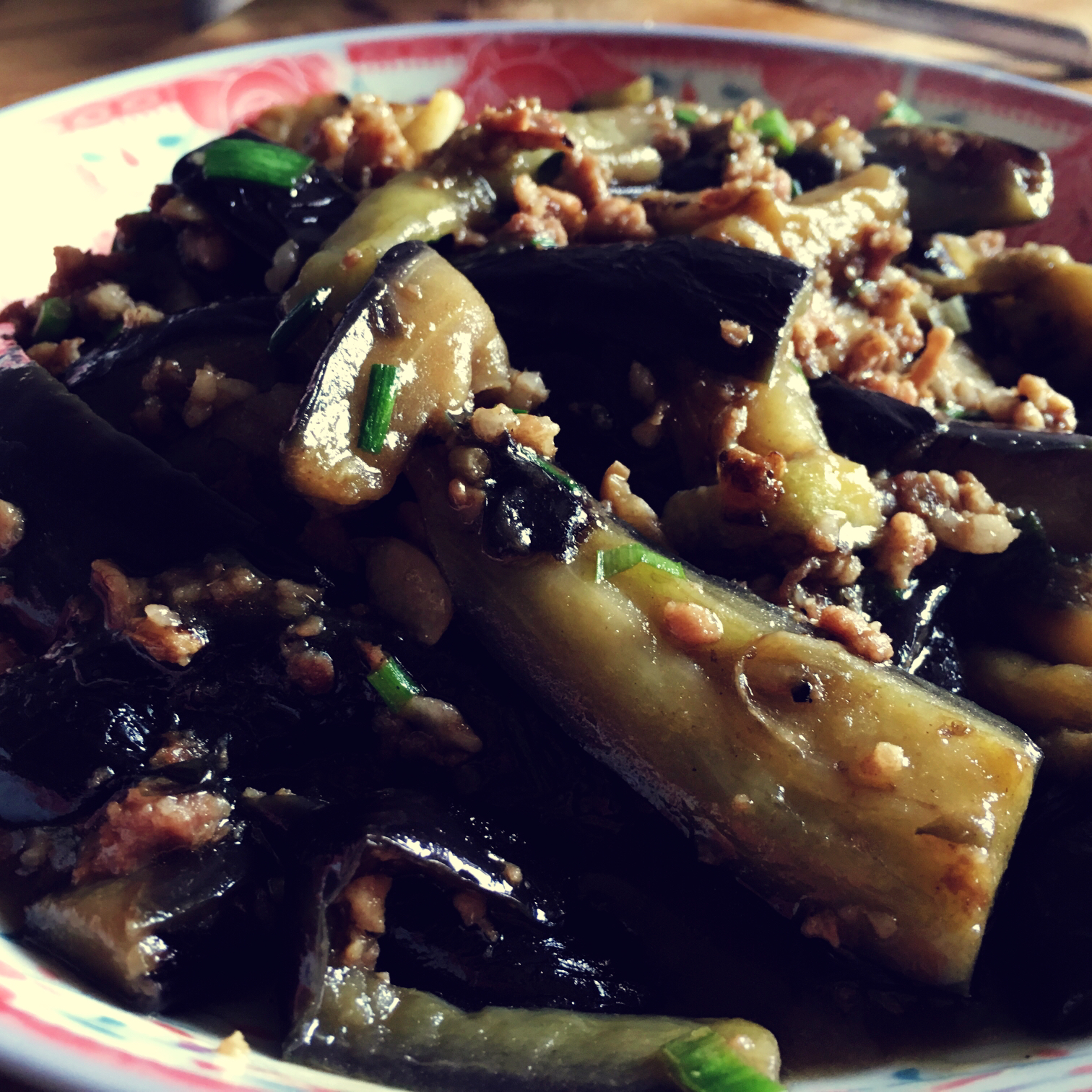 红烧肉沫茄子