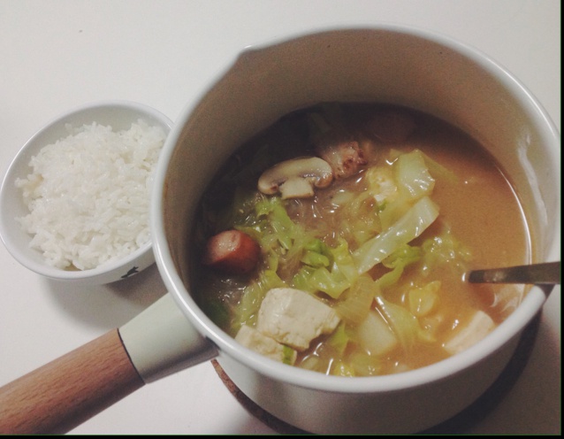 白菜豆腐味增汤