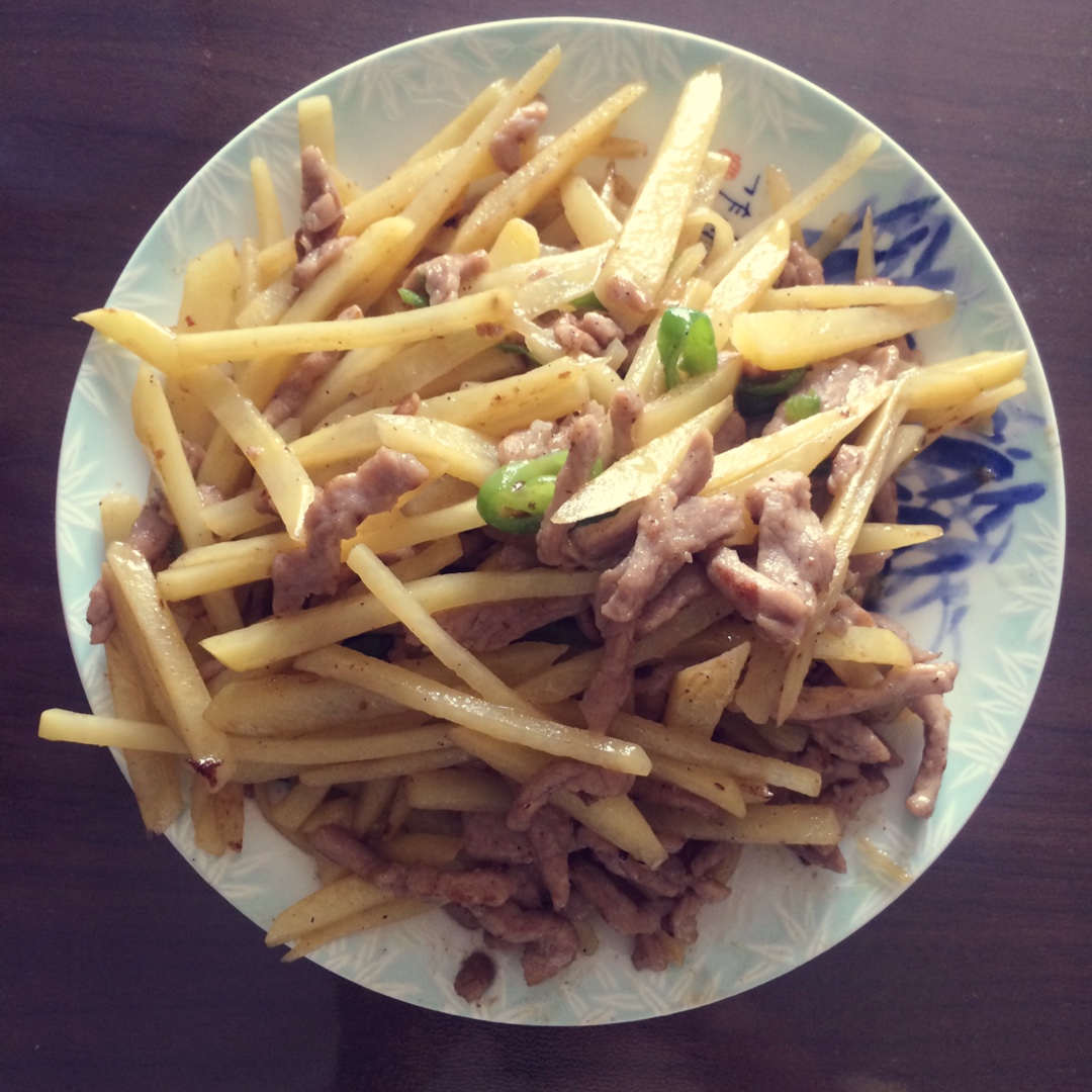 土豆炒肉丝（孜然版）