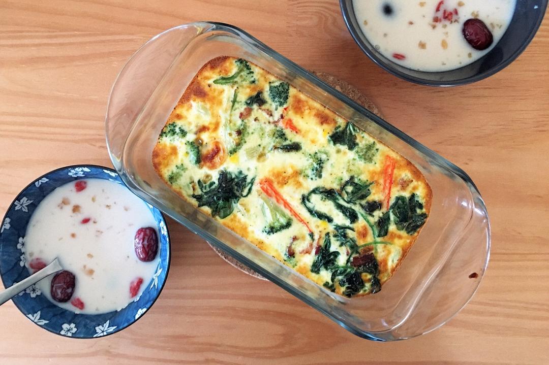 菠菜培根意式蛋饼Spinach&bacon frittata