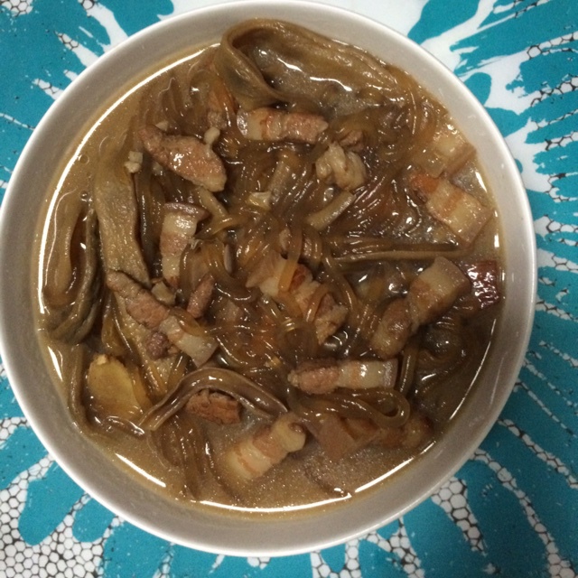 红烧肉炖干豆角