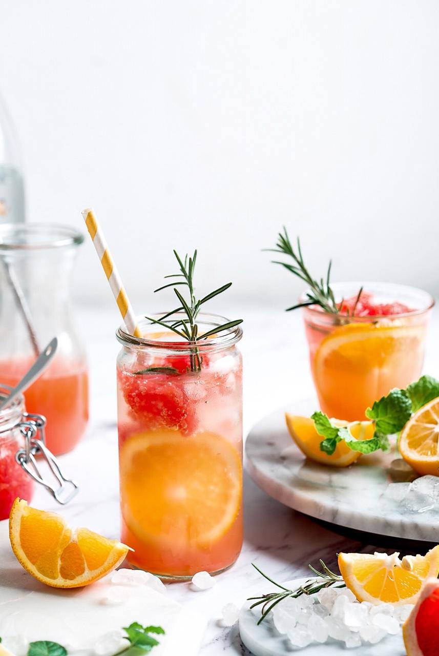 夏日晚霞葡萄柚冰茶