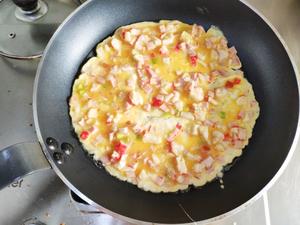 火腿蟹肉厚蛋烧和煎饼的做法 步骤6