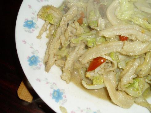 芽白炒牛肚的做法