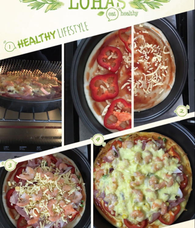 鲜虾培根薄披萨—海氏烤箱定制