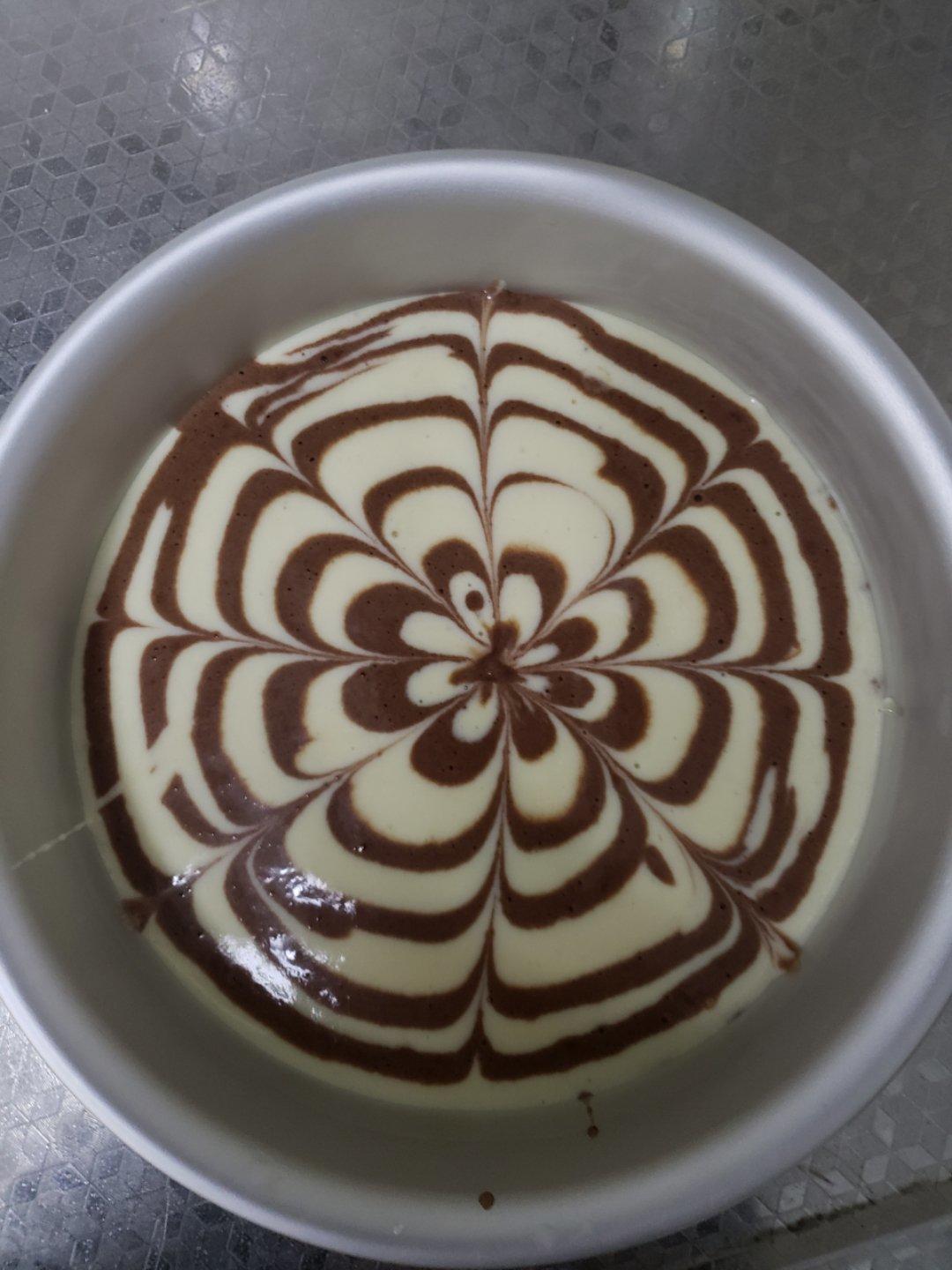 双色拉花戚风蛋糕