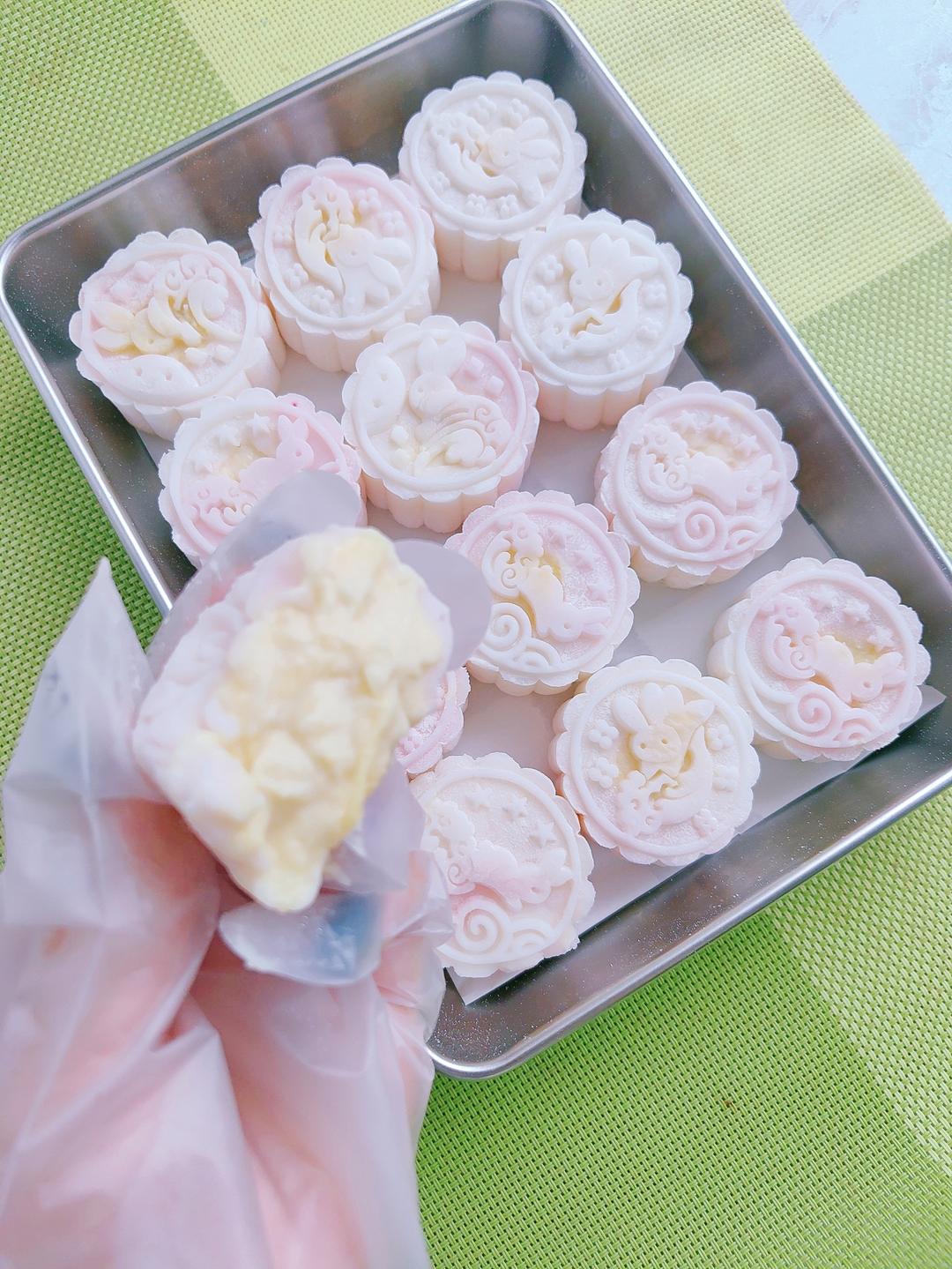 猫山王榴莲冰皮月饼，真正的纯榴莲馅