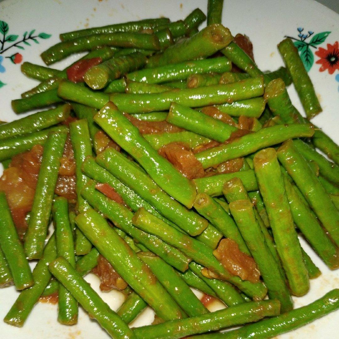 西红柿炒长豆角