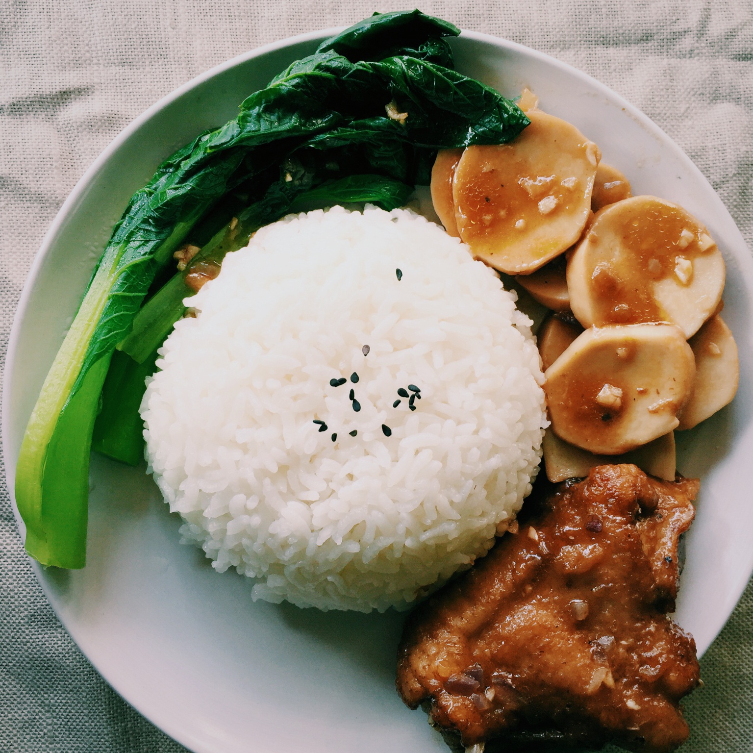 蚝油鲍菇鸡腿排