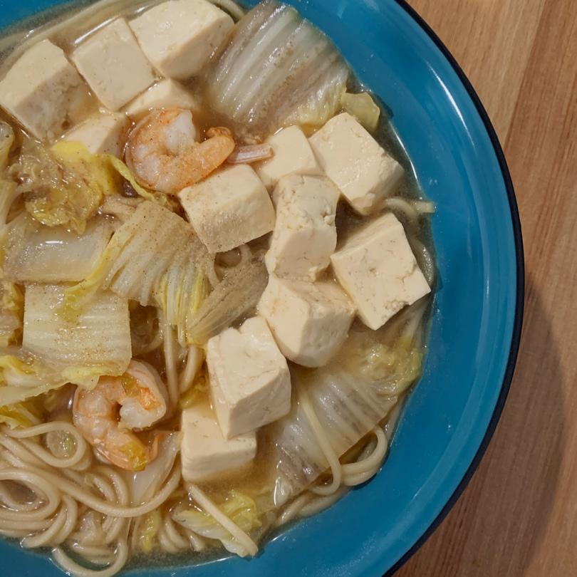 鲜虾白菜炖豆腐