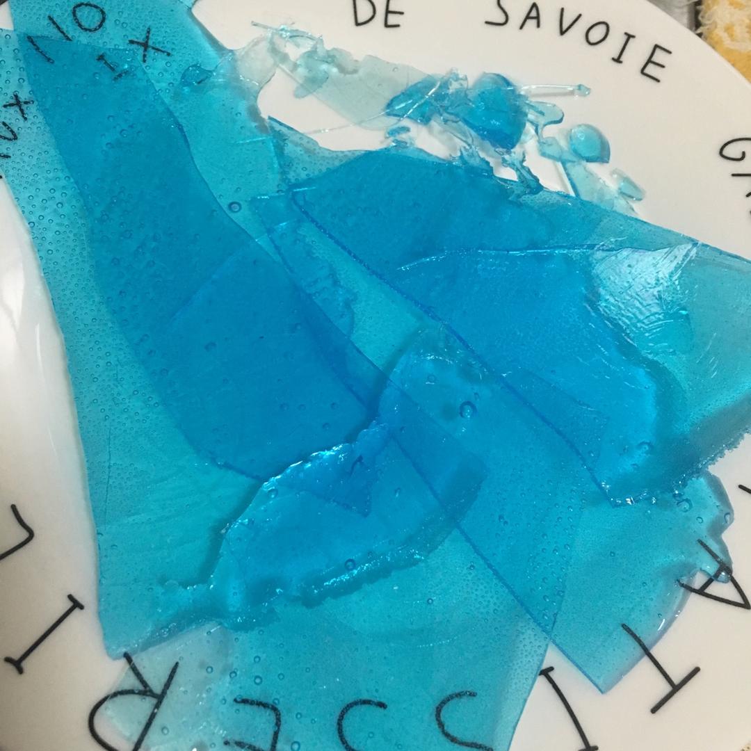 场景蛋糕装饰配件~蓝色透明冰山
