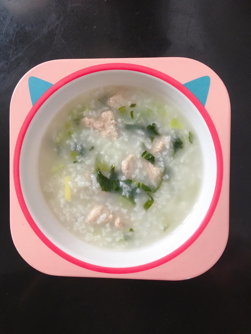 嫩滑青菜瘦肉粥