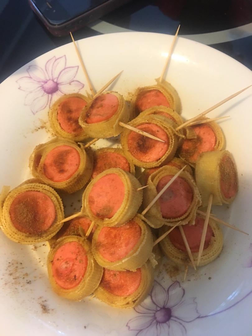 🔥爆好吃的豆皮香肠卷～馋哭隔壁小孩了